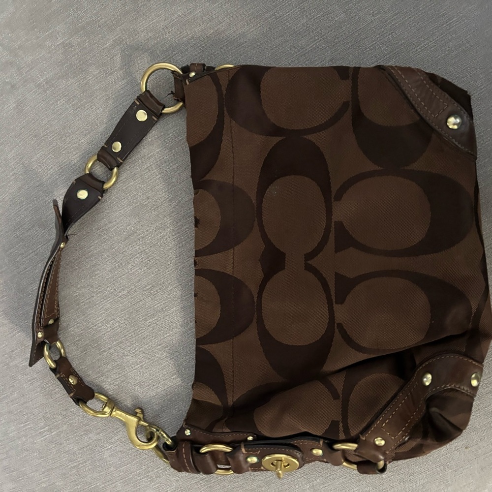 Coach Brown Signature Shoulder Bag